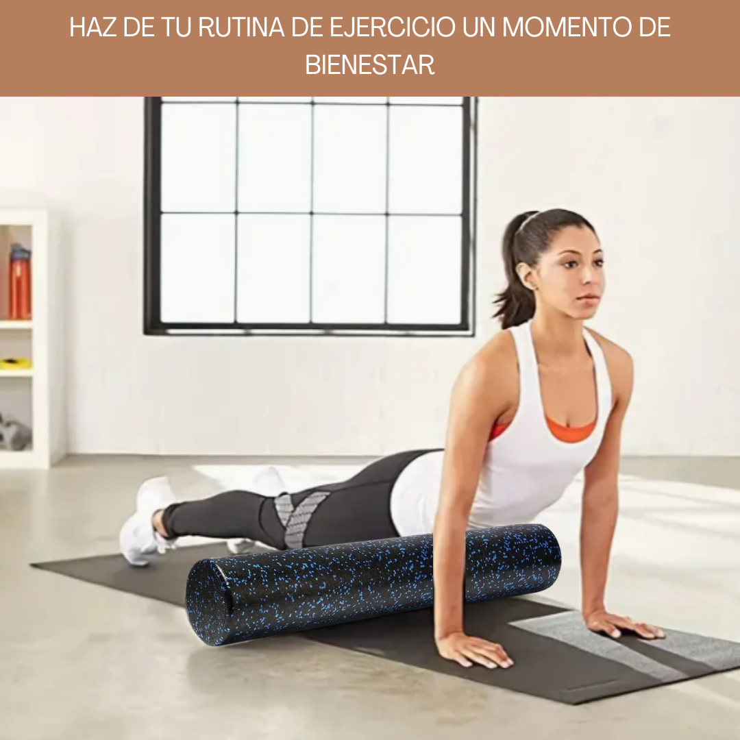 Rodillo de espuma fitness para automasajes, liberar nudos musculares y mejorar la movilidad. Perfecto para antes y después del ejercicio ideal para usar en cualquier lugar