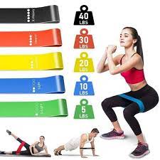 Bandas elasticas de resistencia de 40lbs 30lbs 20lbs 10lbs y 5lbs para hacer ejercicio en cualquier lugar
