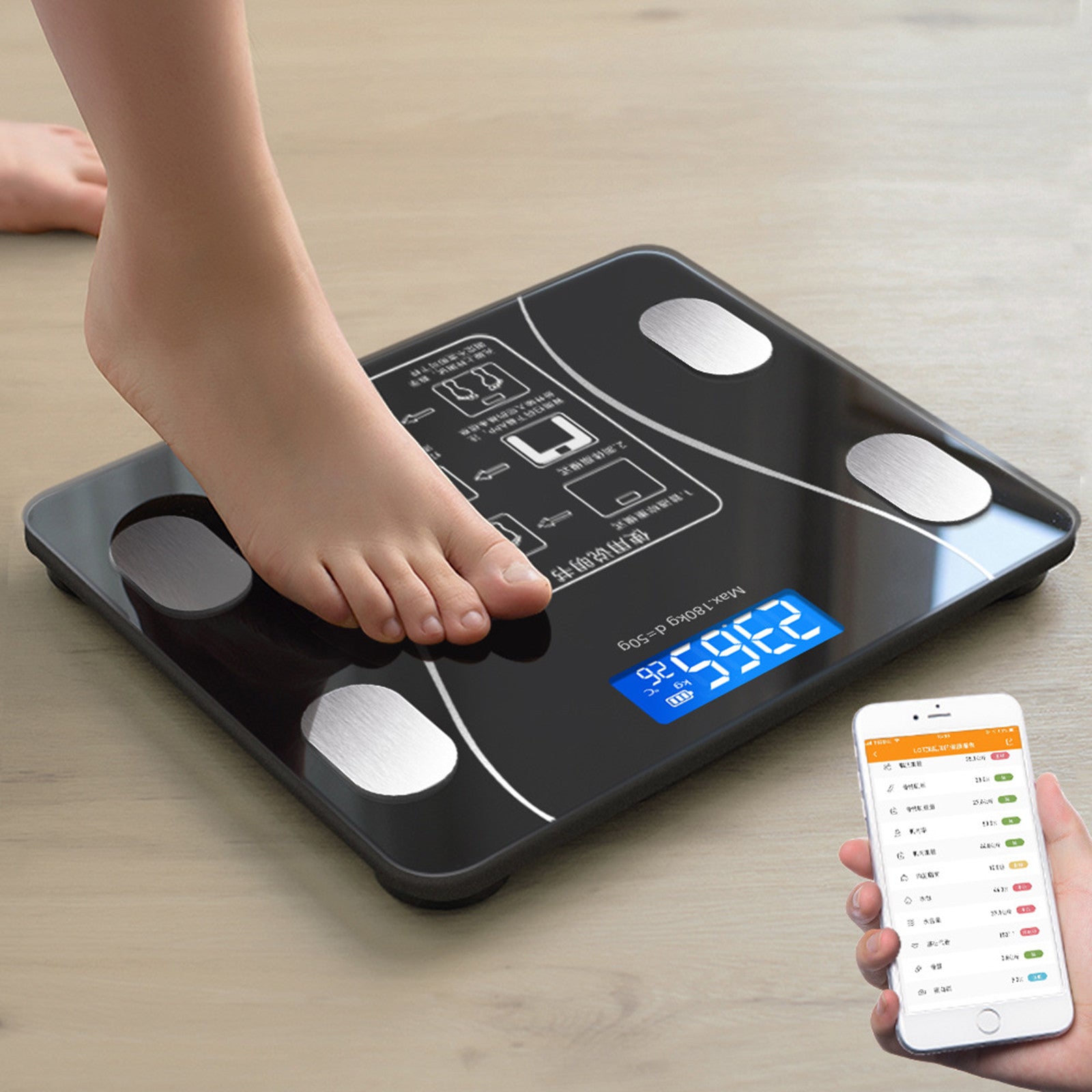 bascula inteligente
bascula grasa corporal
balanza digital bluetooth
bascula composicion corporal
bascula fitness
balanza inteligente