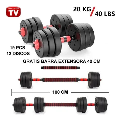 Kit  De Pesas 20kg | 40Lbs