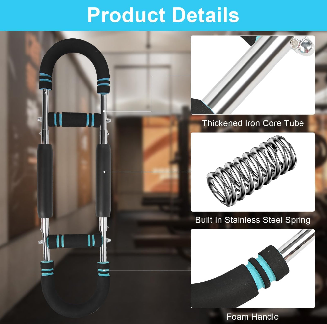 Rutina de entrenamiento al aire libre con barra de resistencia para brazos y pecho