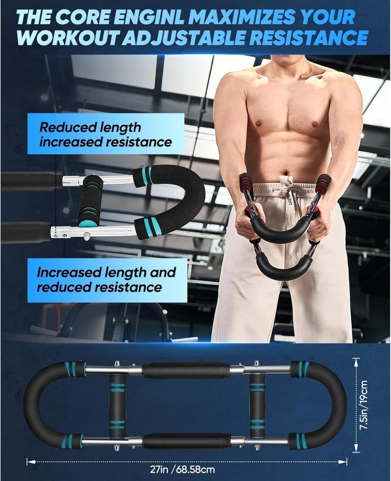 Rutina de entrenamiento al aire libre con barra de resistencia para brazos y pecho